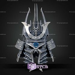 Cosplay STL Files Lich King Arthas Samurai Helmet 3D Model