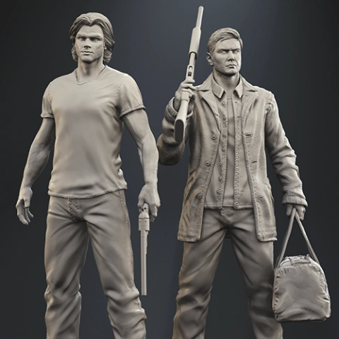 Supernatural Sam and Dean in Diorama 3D Printer Files | Assembly STL Model