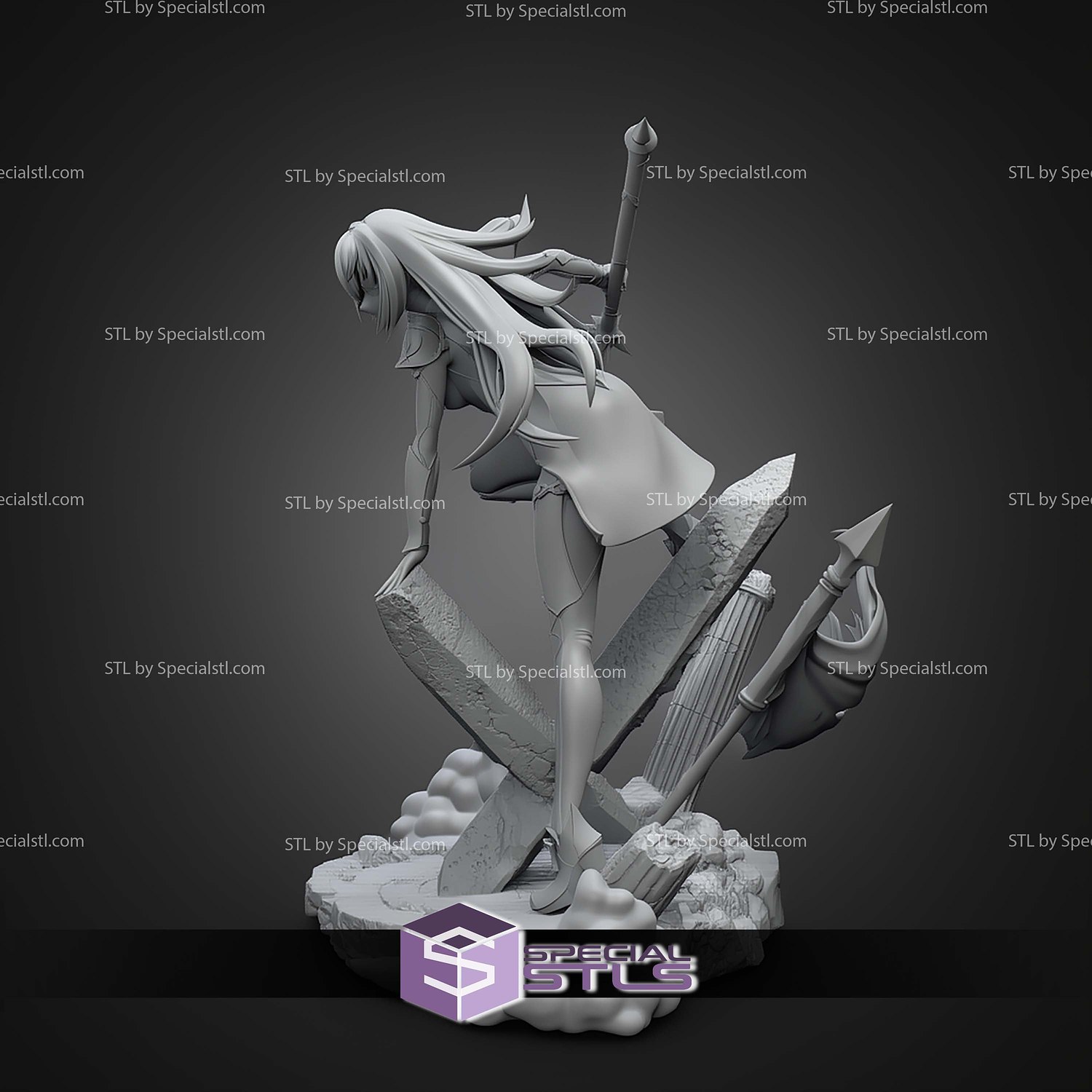 Scathach Fate Grand Order 219mm STL Files 3D Model — view 3