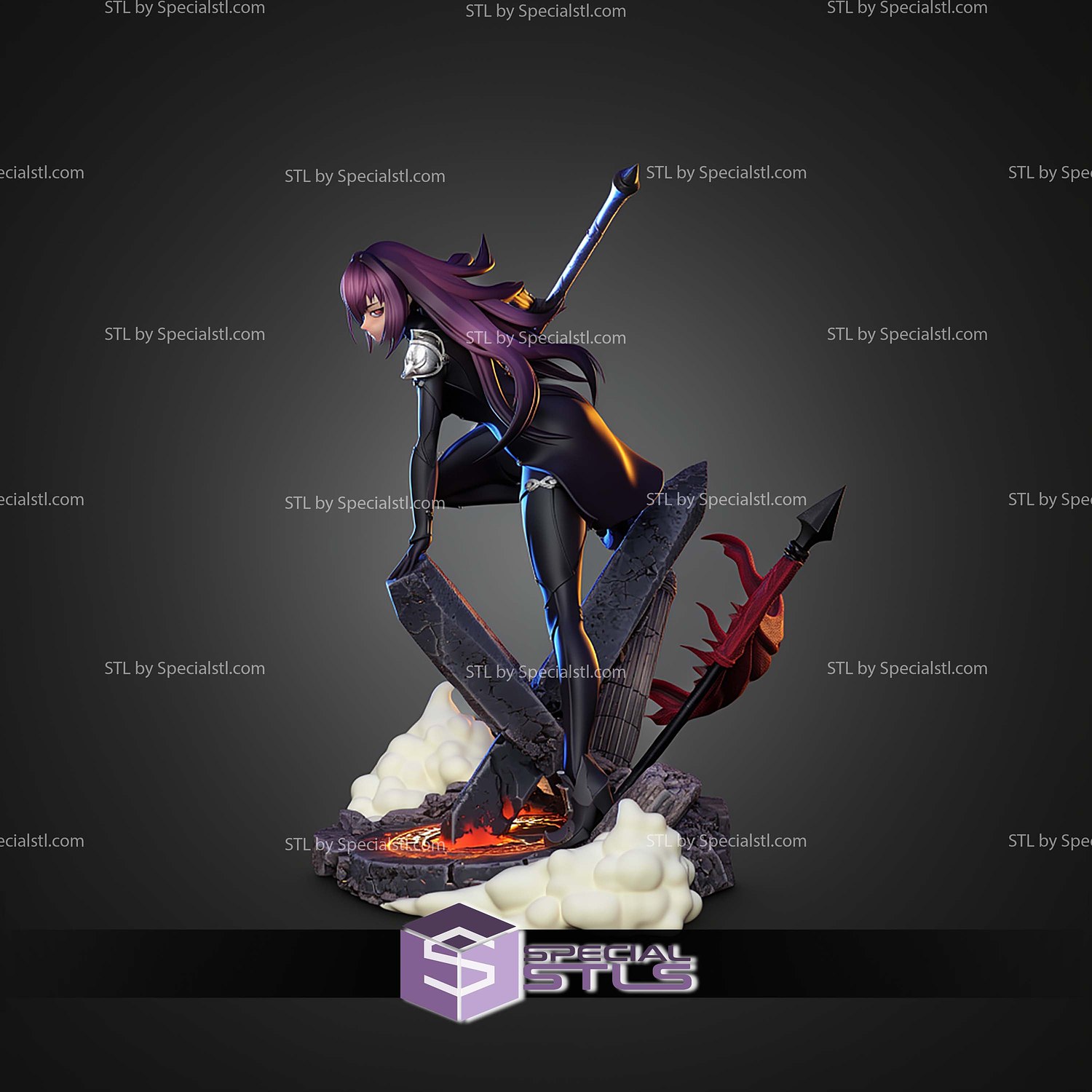 Scathach Fate Grand Order 219mm STL Files 3D Model — view 4
