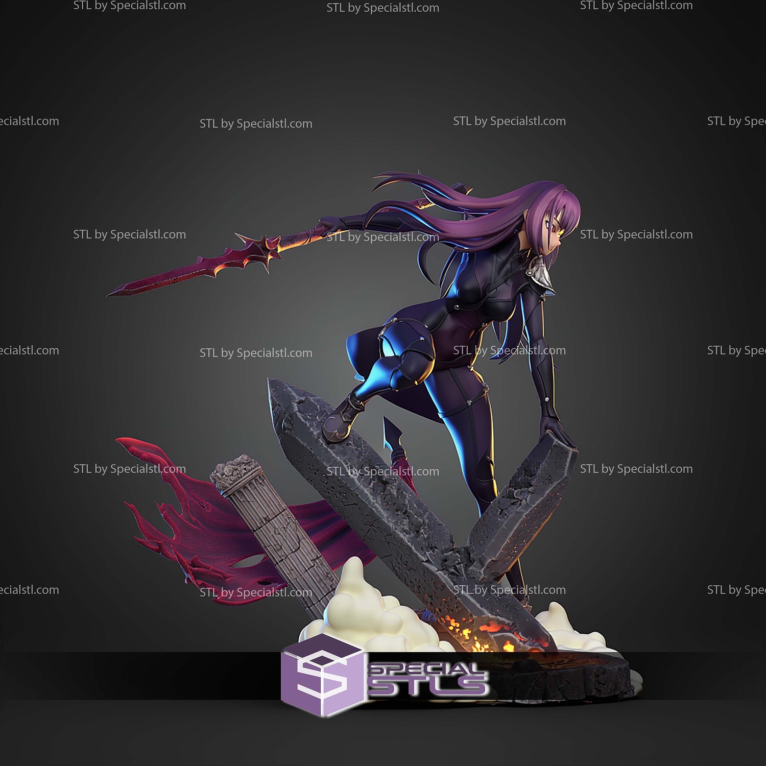 Scathach Fate Grand Order 219mm STL Files 3D Model — view 7