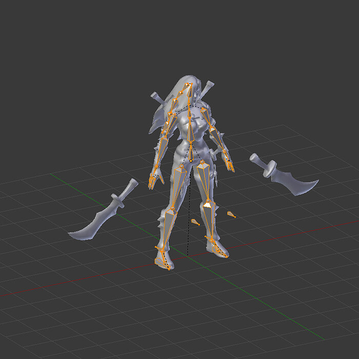 Katarina 3d printable version BLEND Model — view 5