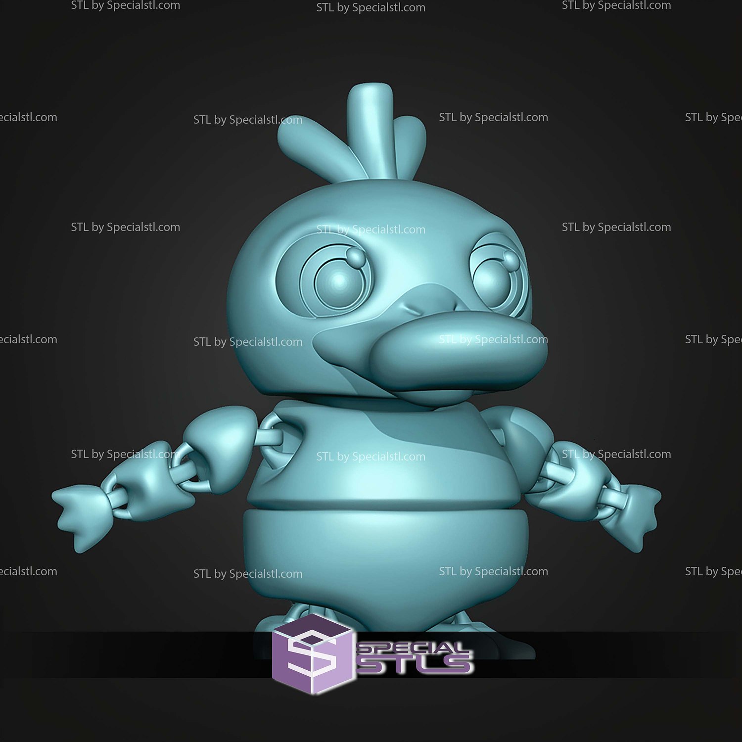 Super Basic STL Psyduck MultiColor 3D Model — view 2