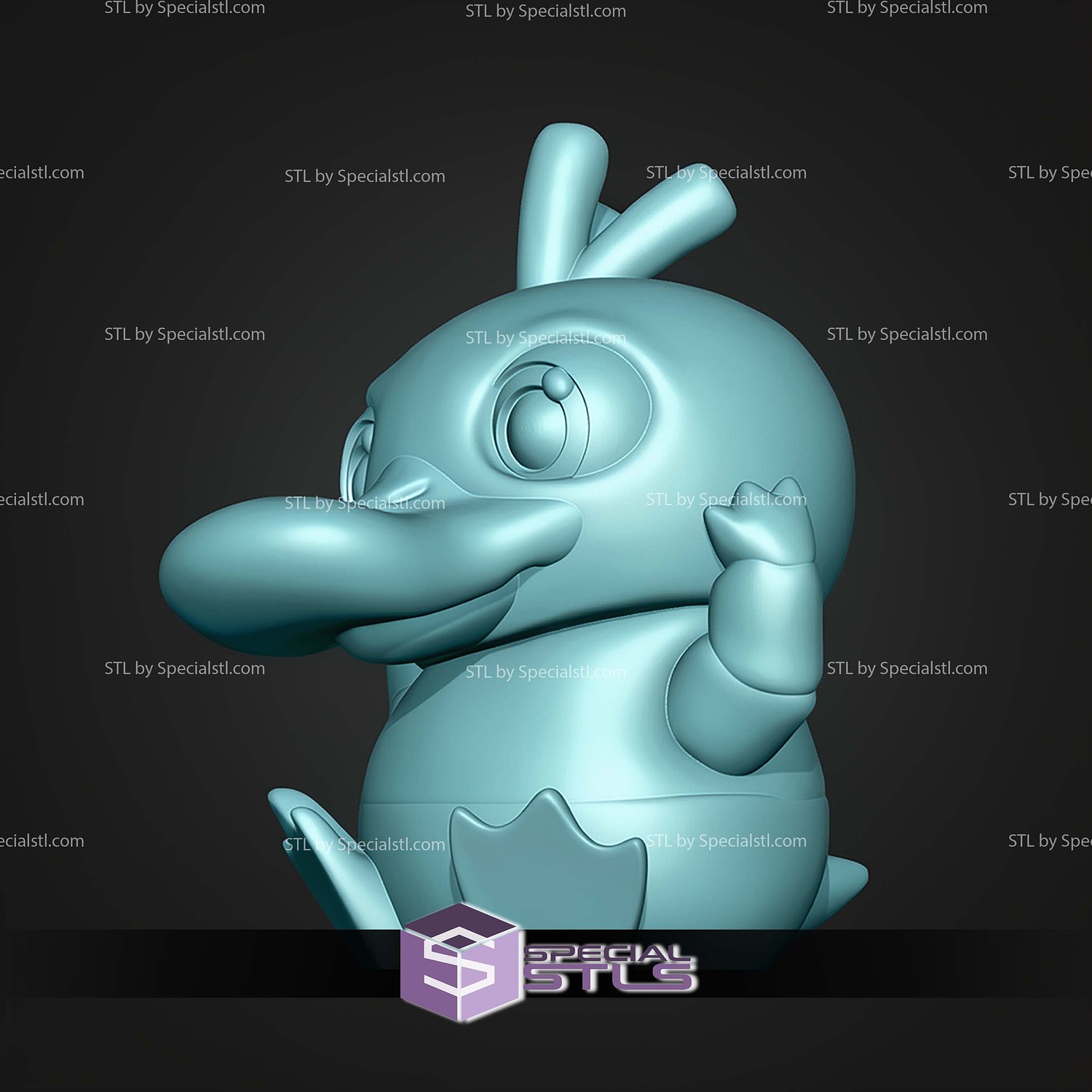 Super Basic STL Psyduck MultiColor 3D Model — view 5