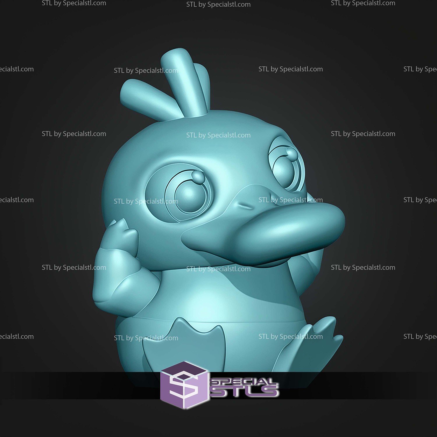 Super Basic STL Psyduck MultiColor 3D Model — view 6