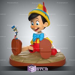 Pinocchio and Jiminy Cricket Sculptures 3D Printing STL Model