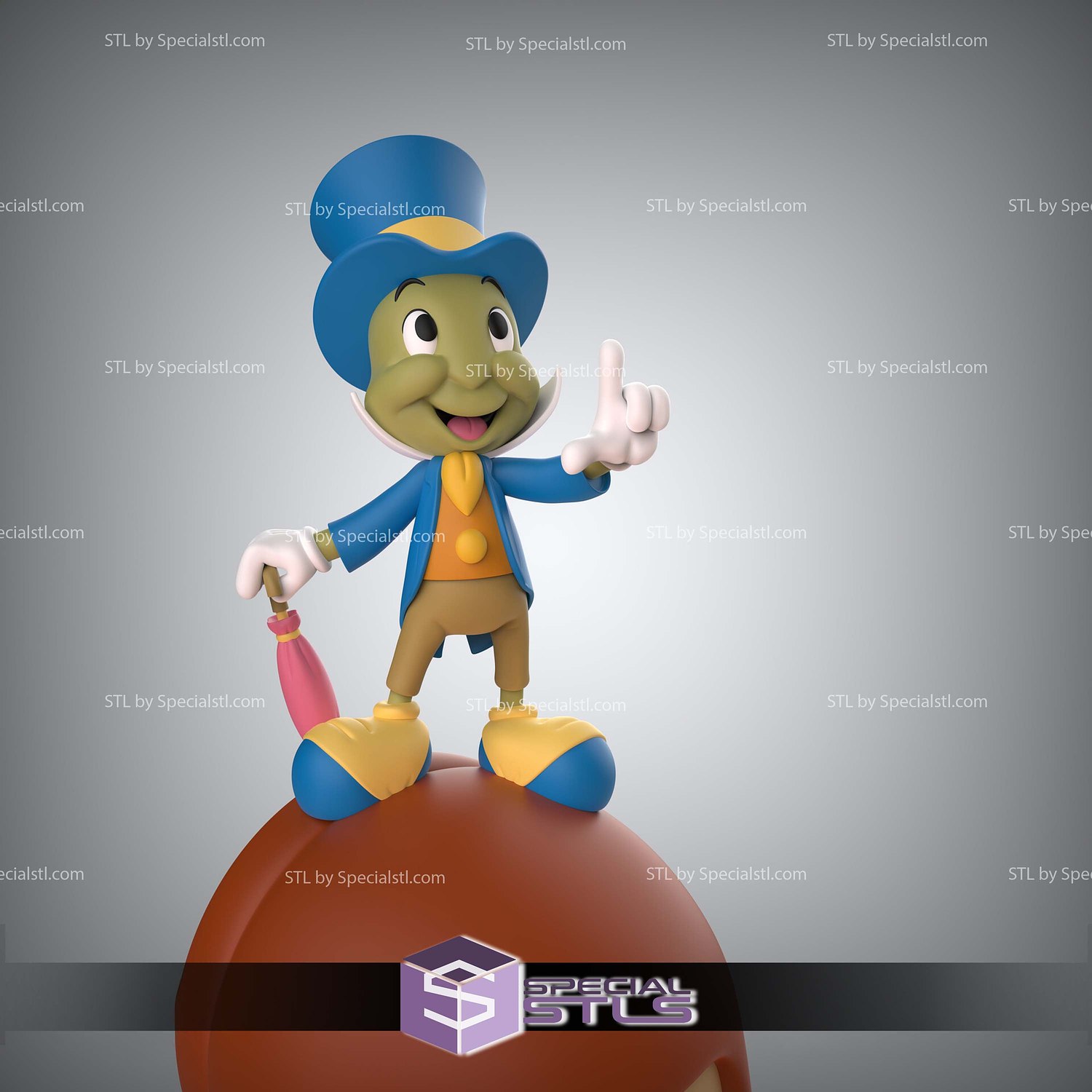 Pinocchio and Jiminy Cricket Sculptures 3D Printing STL Model — view 4