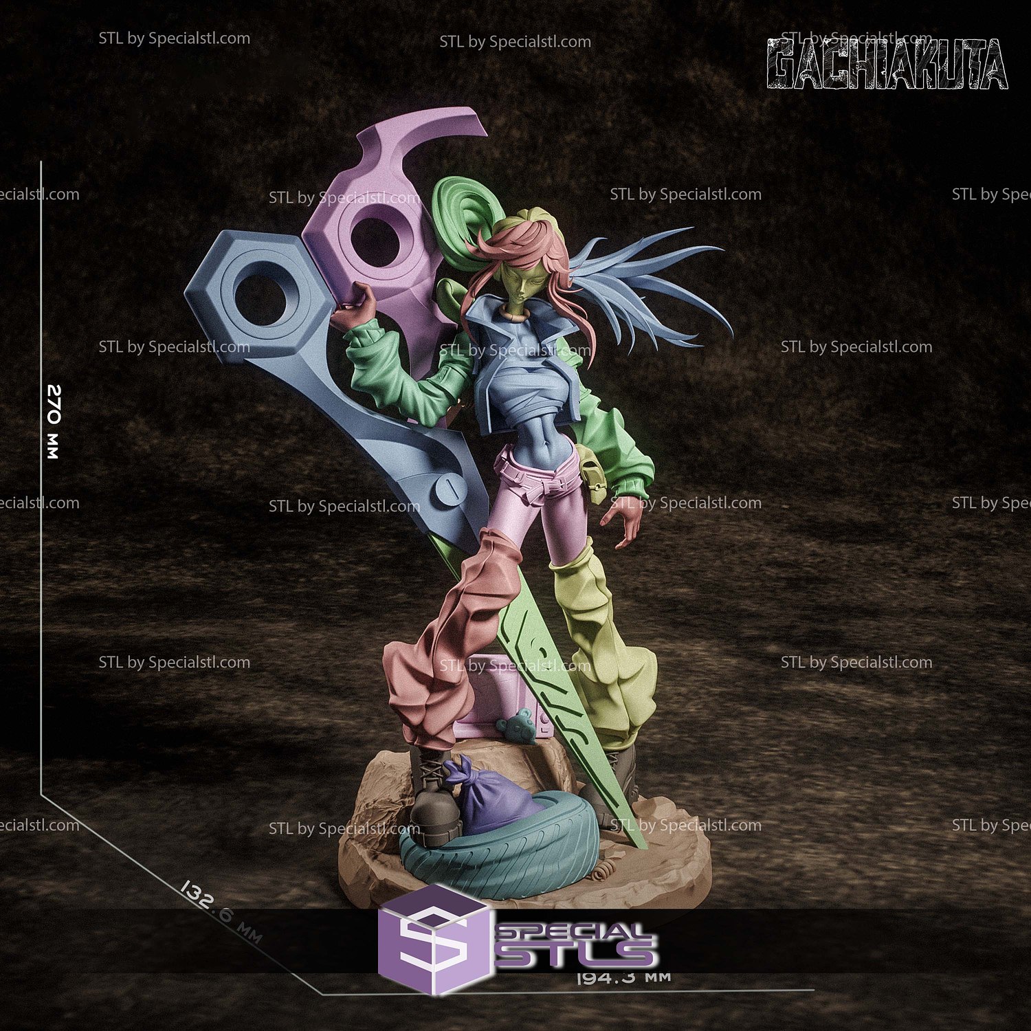 Riyo Reaper Gachiakuta 270mm STL Files 3D Model — view 6