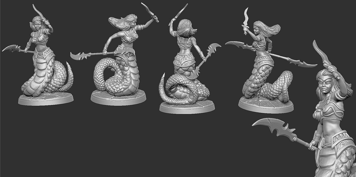 Naga Character 3D STL Model — view 2