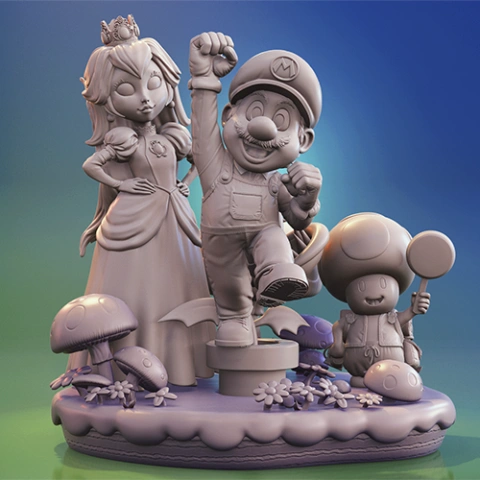 Super Mario in Diorama 3D Printer Files | Assembly STL Model