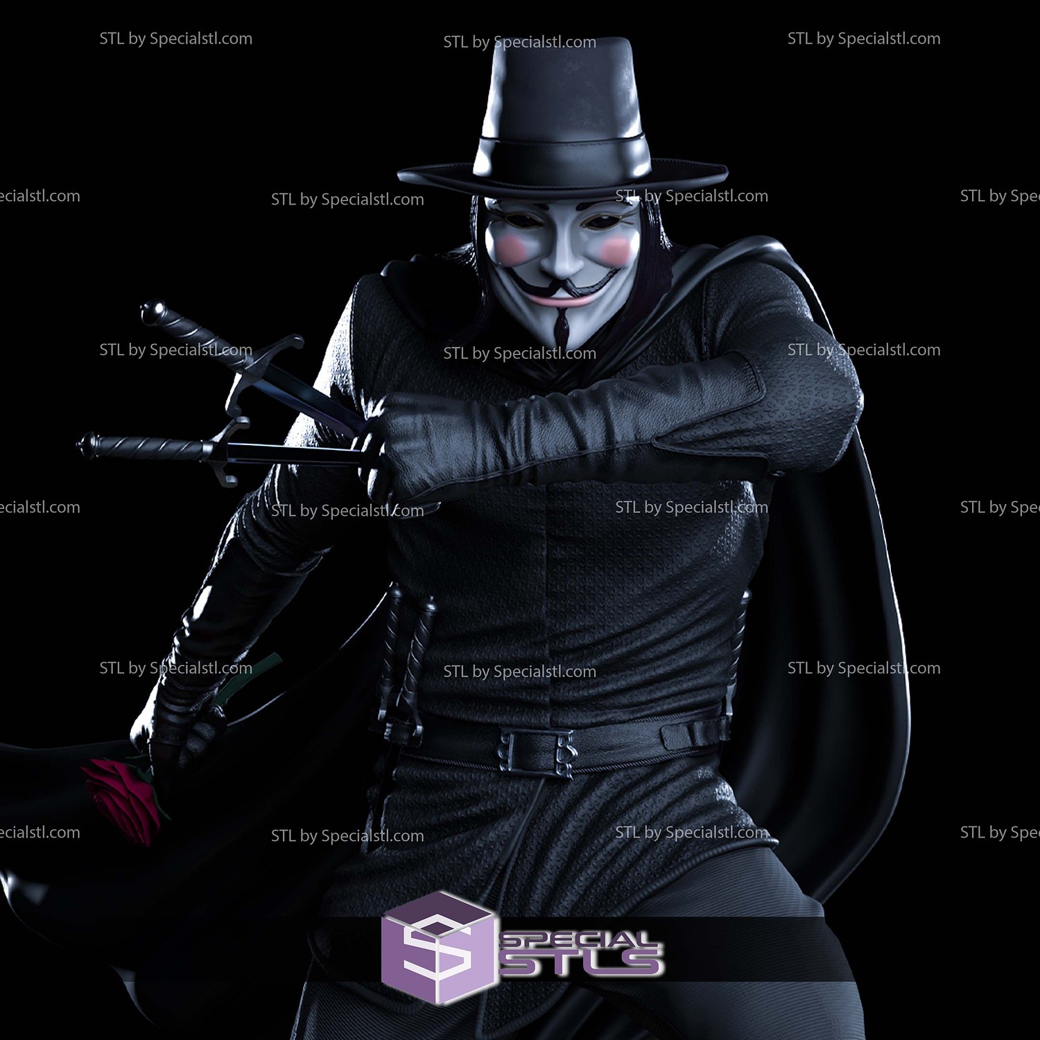 V for Vendetta Clock Tower 3D Printer Files STL Model — view 4