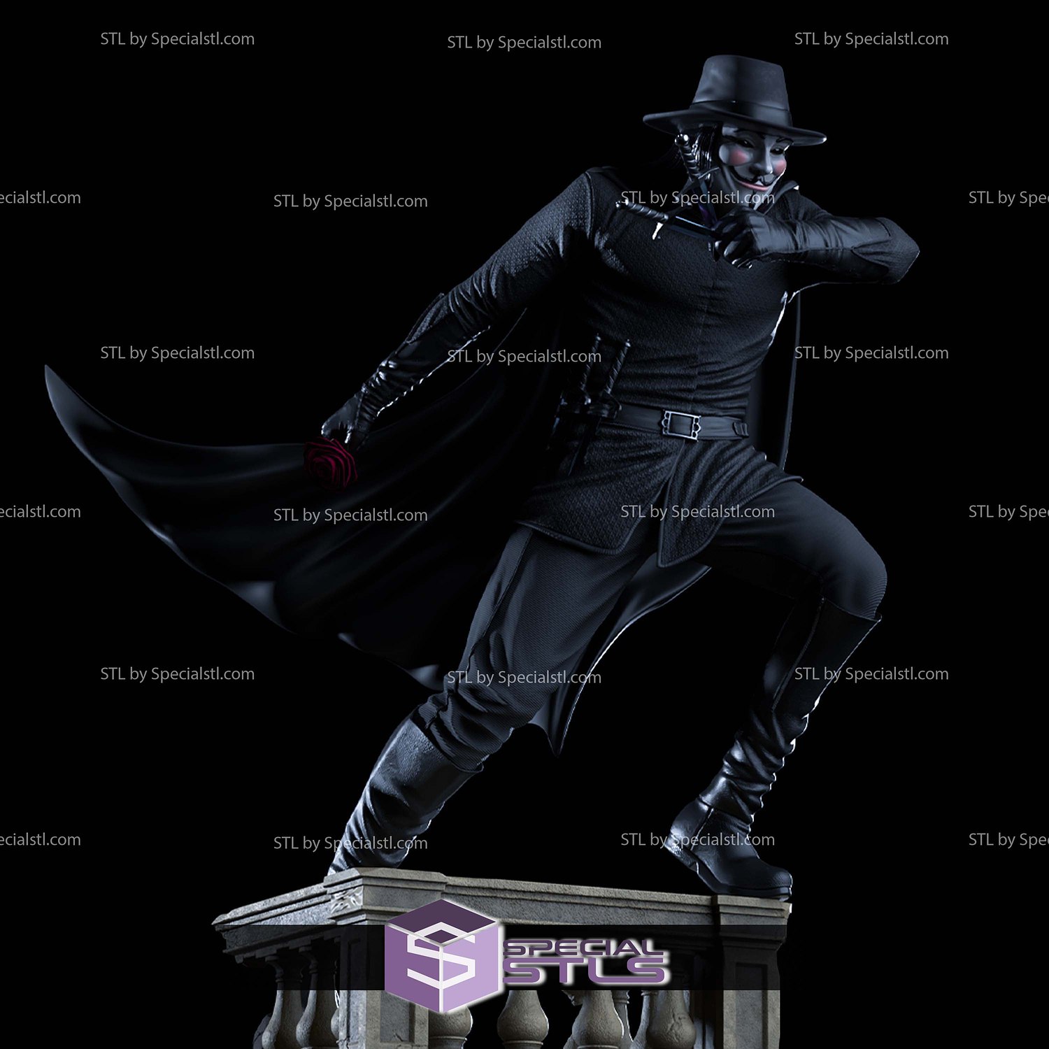 V for Vendetta Clock Tower 3D Printer Files STL Model — view 5