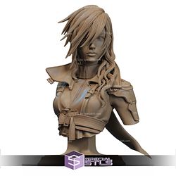 Lightning Final Fantasy Bust STL Files 3D Model