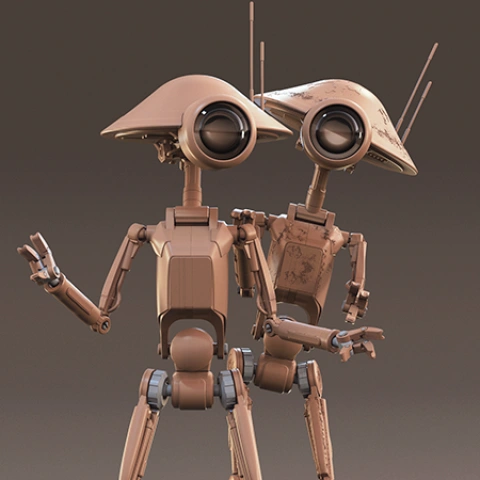 Pit Droid 3D Printing Model | Assembly + Action STL Model