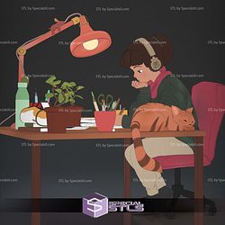 Lofi Girl Fanart STL Files 3D Model