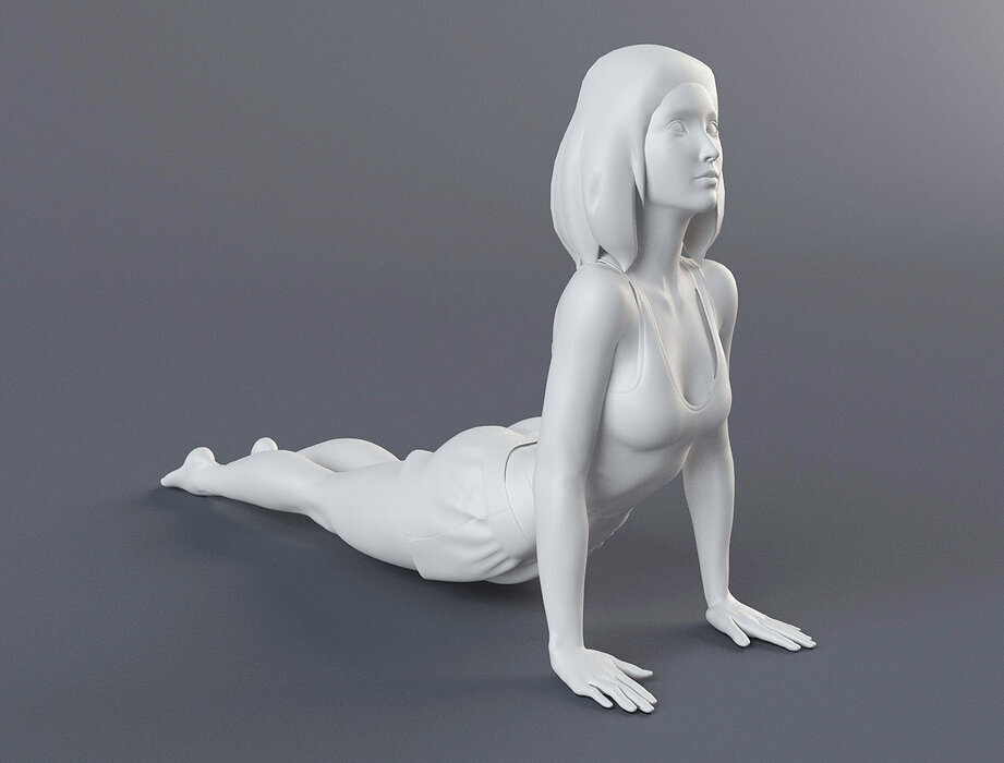 Woman 1 STL female figure 3D ZTL Model — view 2