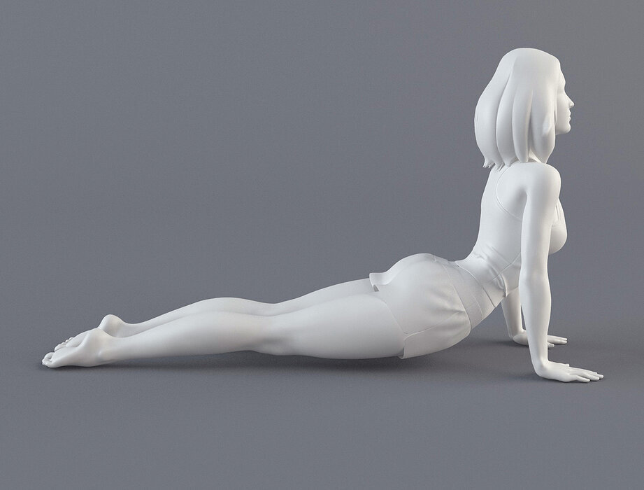 Woman 1 STL female figure 3D ZTL Model — view 3