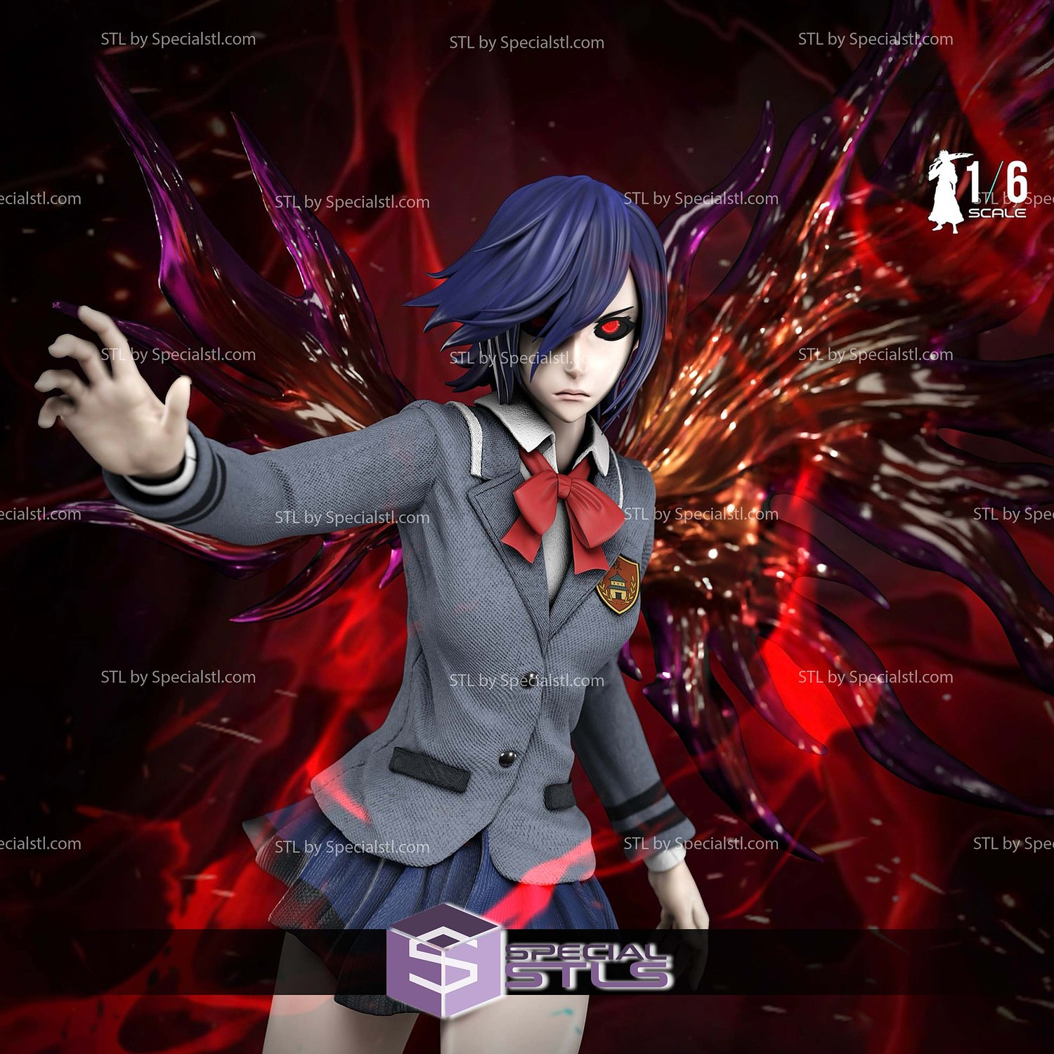 Touka Kirishima Tokyo Ghoul STL Files 3D Model — view 4