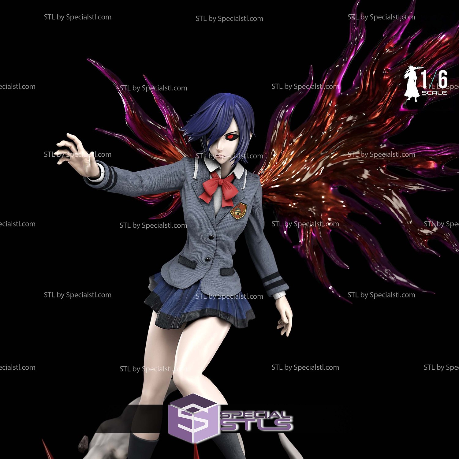 Touka Kirishima Tokyo Ghoul STL Files 3D Model — view 5