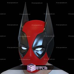 Cosplay STL Files Deadpool 3 Batpool Helmet Movie Version 3D Model