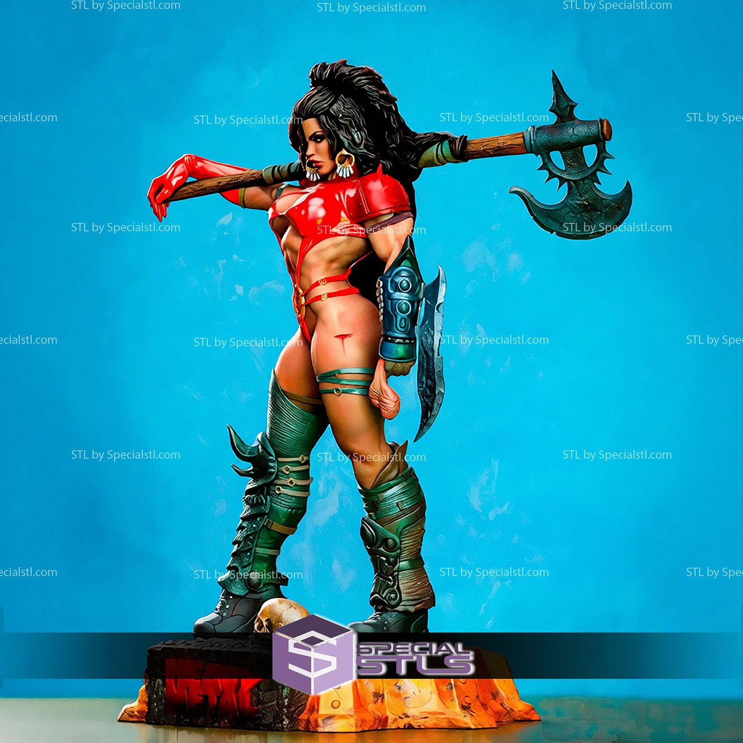 Julie Strain Heavy Metal STL Files 3D Model — view 2