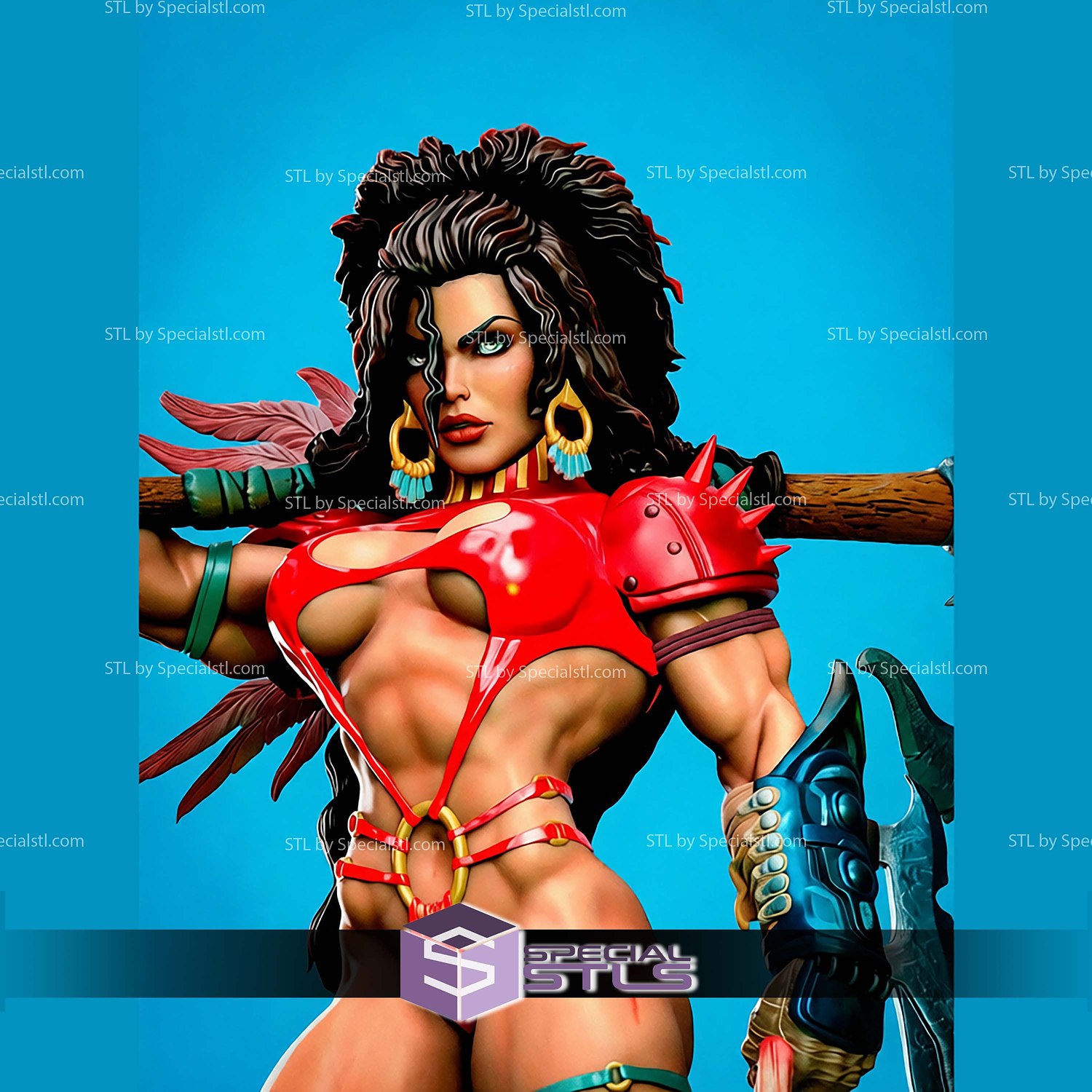 Julie Strain Heavy Metal STL Files 3D Model — view 3