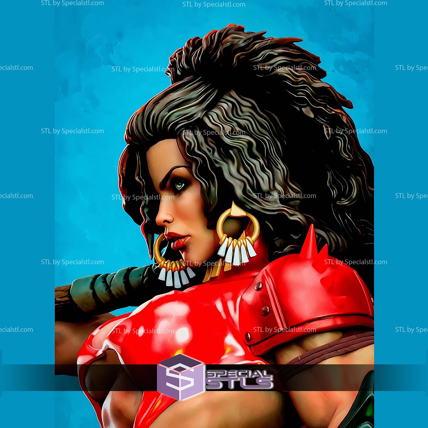Julie Strain Heavy Metal STL Files 3D Model — view 4
