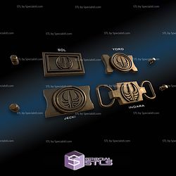 Cosplay STL Files High Republic Jedi Belt Buckles 3D Model