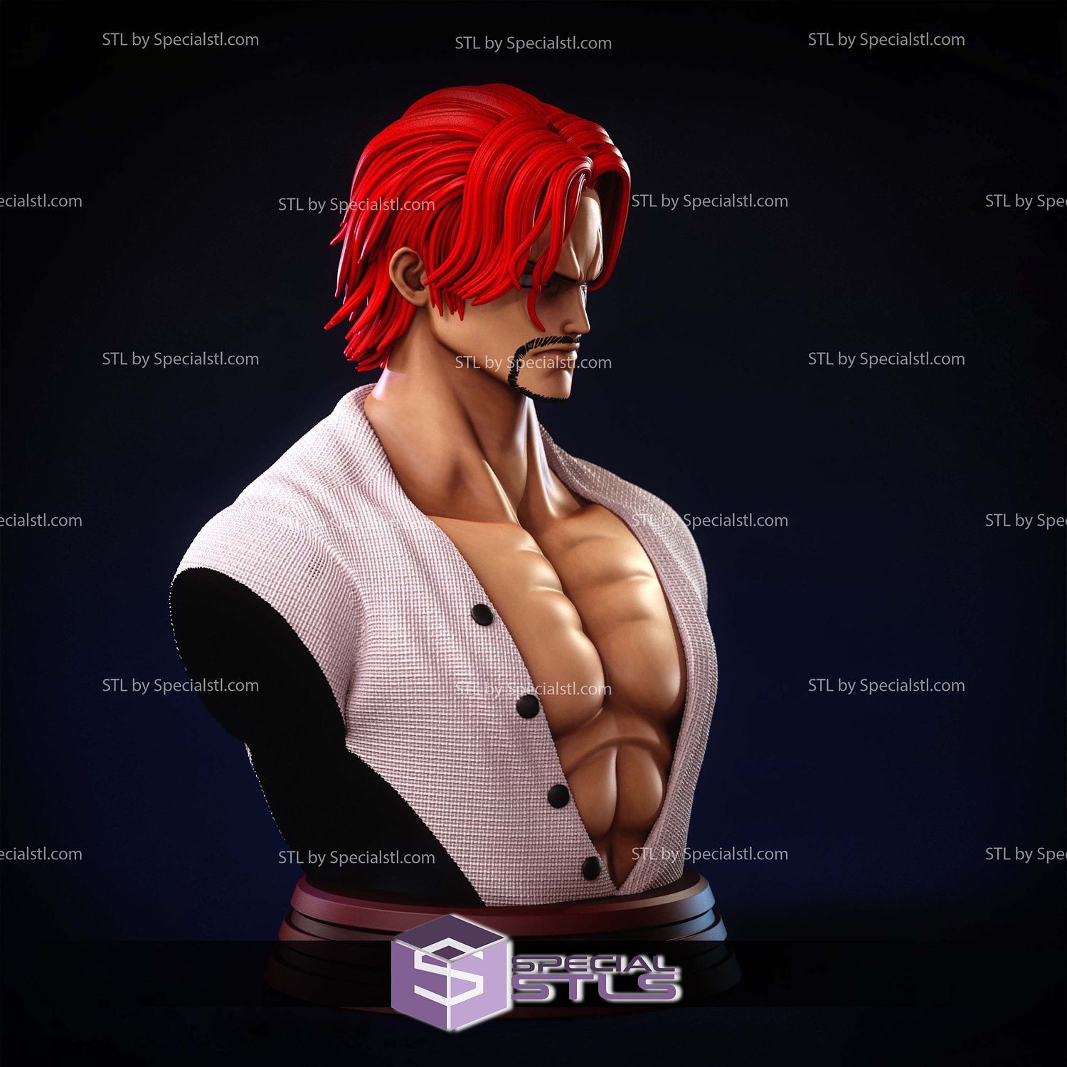 Shanks Bust Detail STL Files 3D Model — view 2