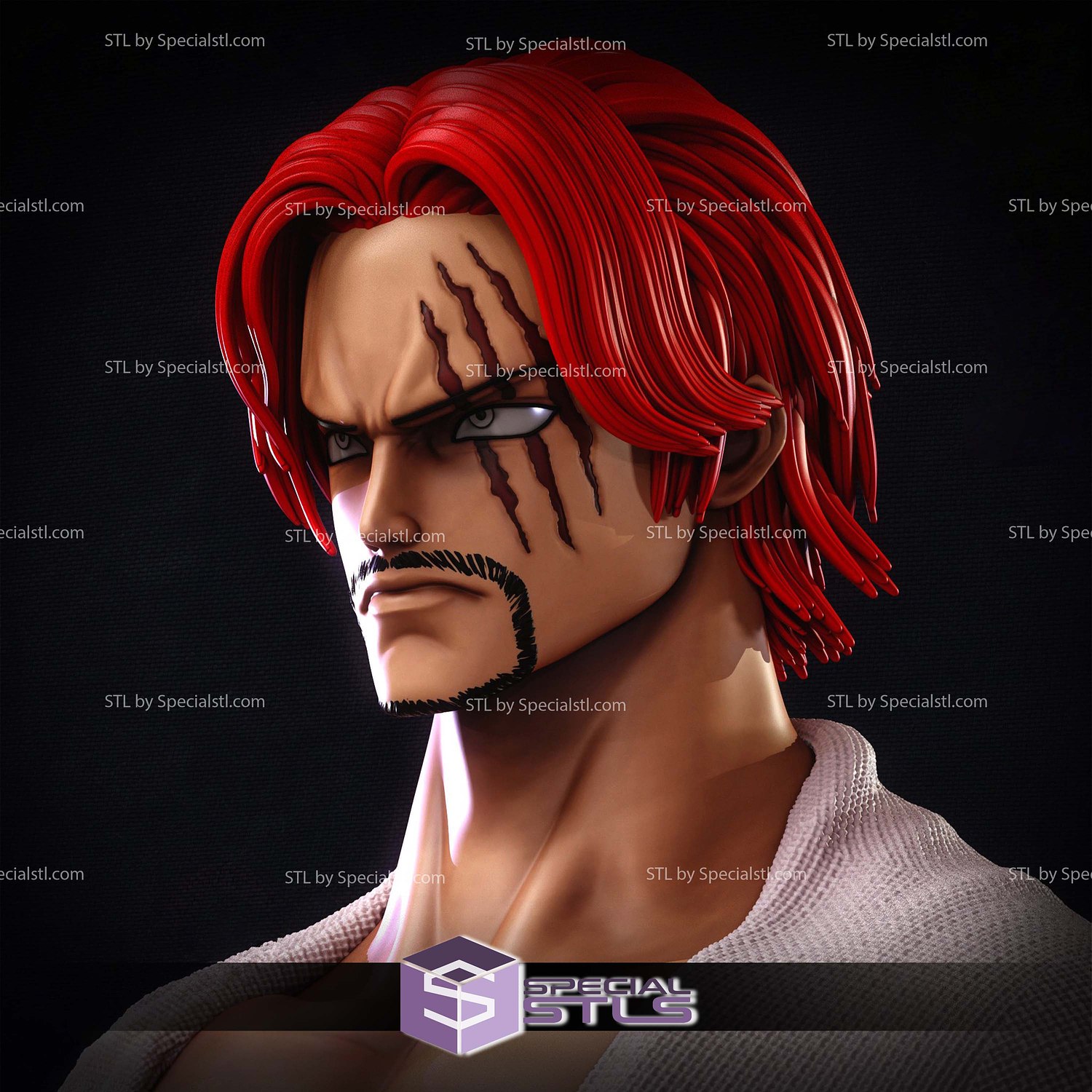Shanks Bust Detail STL Files 3D Model — view 3