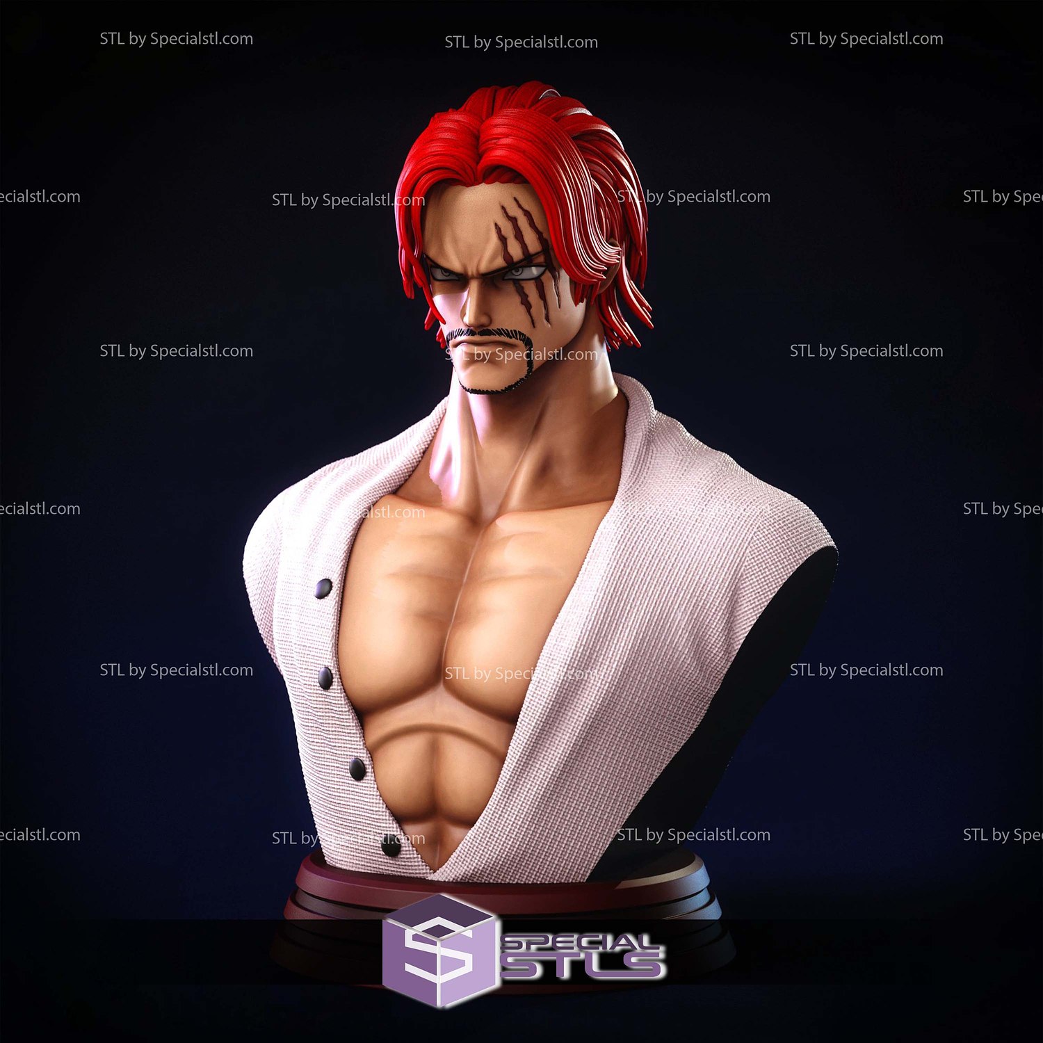 Shanks Bust Detail STL Files 3D Model — view 4