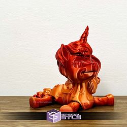 Basic STL Cute Unicorn Articulated Print in Place 3D Model