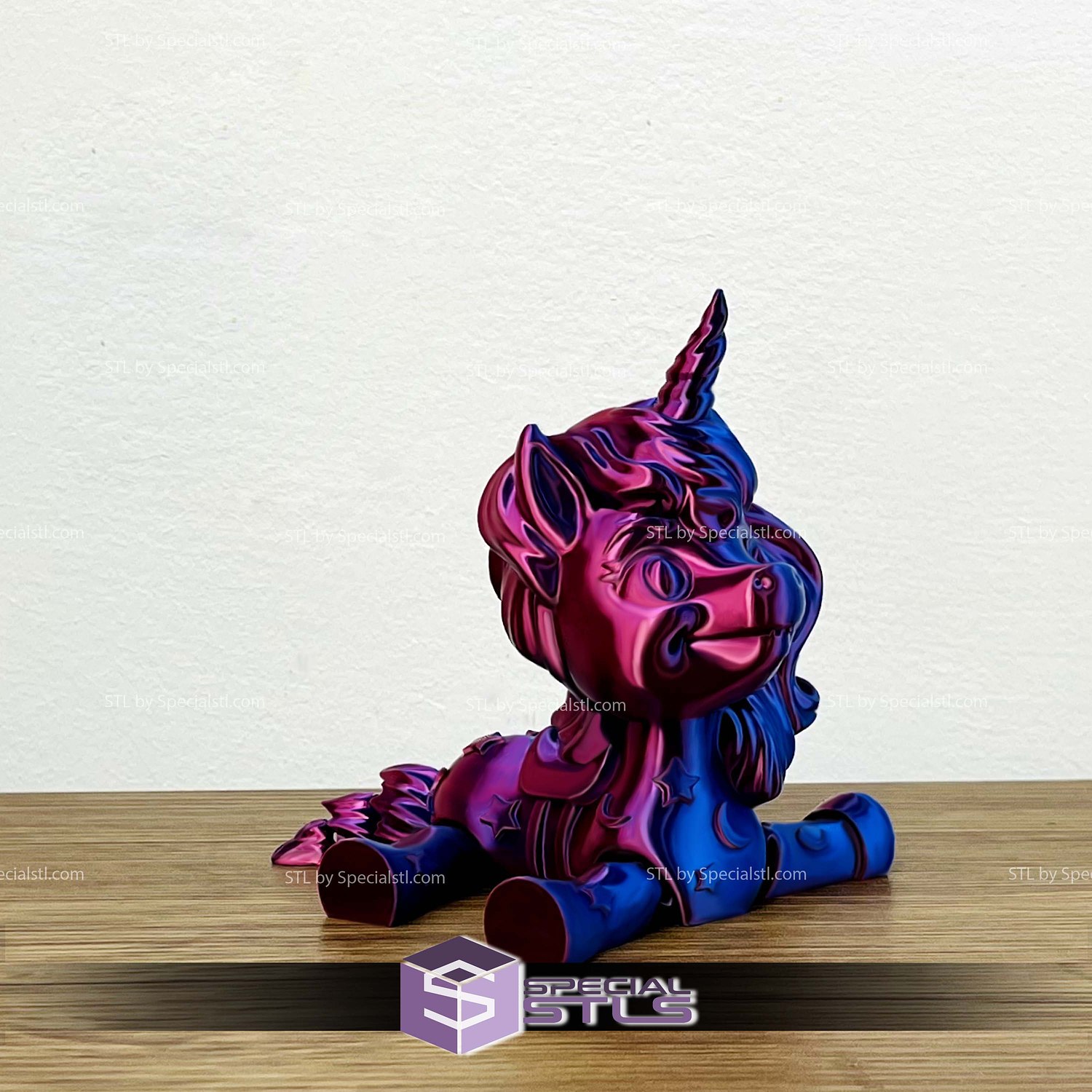 Basic STL Cute Unicorn Articulated Print in Place 3D Model — view 3