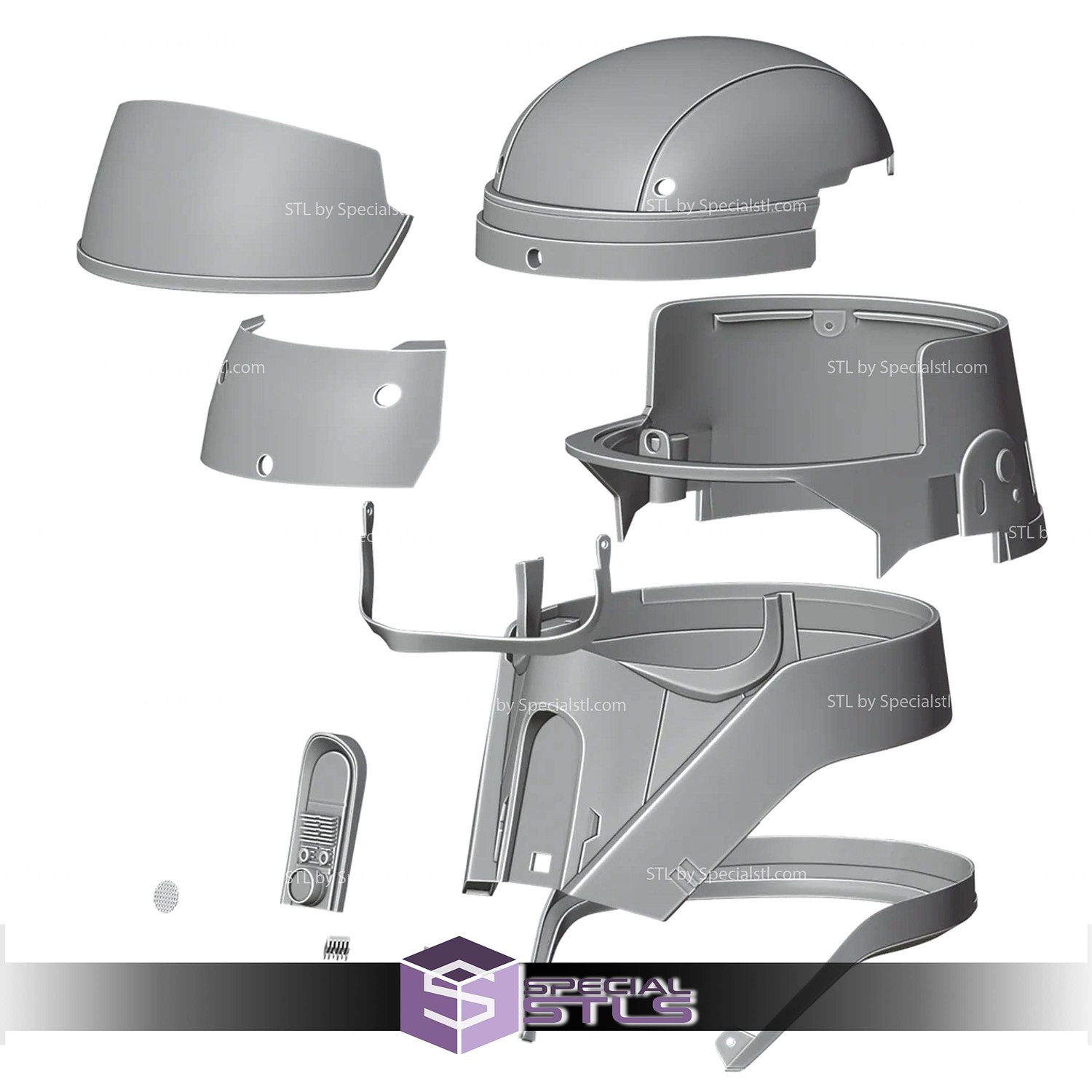 Cosplay STL Files Star Wars Rogue One Inspired Shoretrooper Helmet 3D Model — view 7