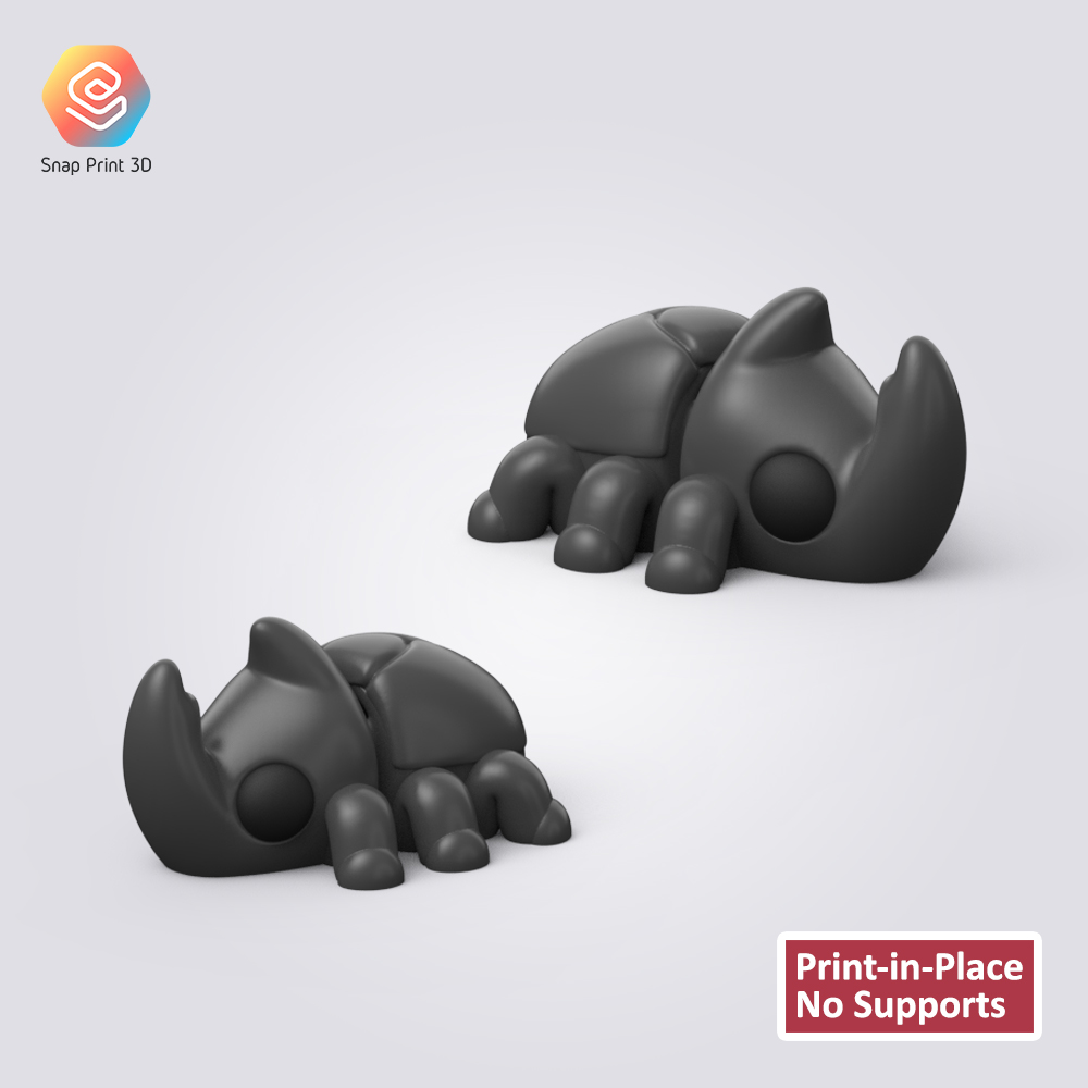 Flexi Rhinoceros Beetle 3D STL Model