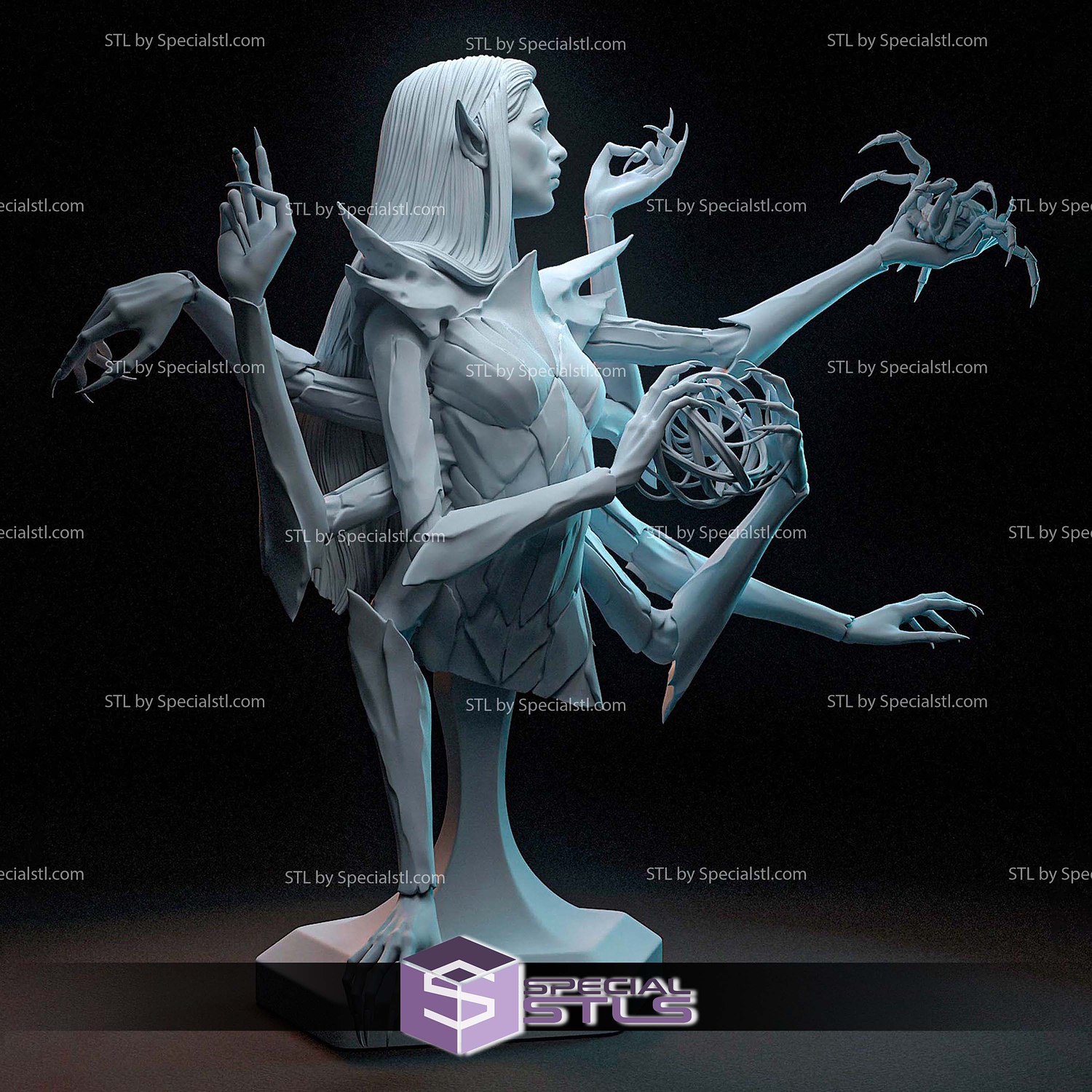 Lolth Dungeons Dragons Bust 3D Printer Files STL Model — view 2