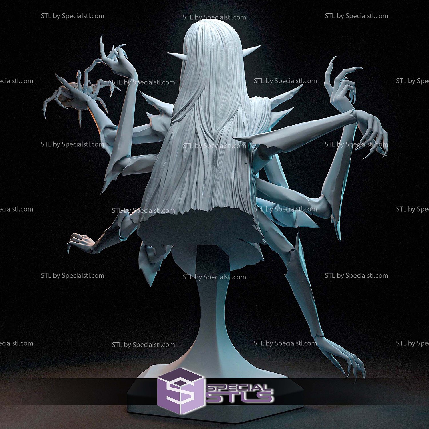 Lolth Dungeons Dragons Bust 3D Printer Files STL Model — view 3