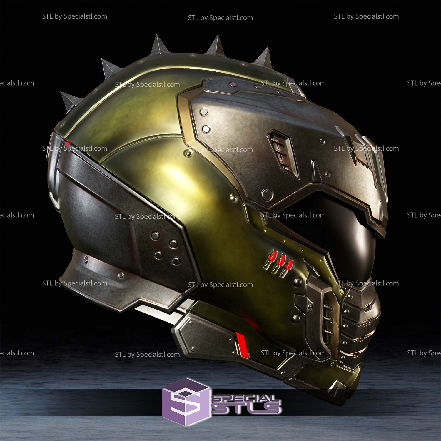 Cosplay STL Files Doom Dark Ages Helmet V2 3D Model — view 2