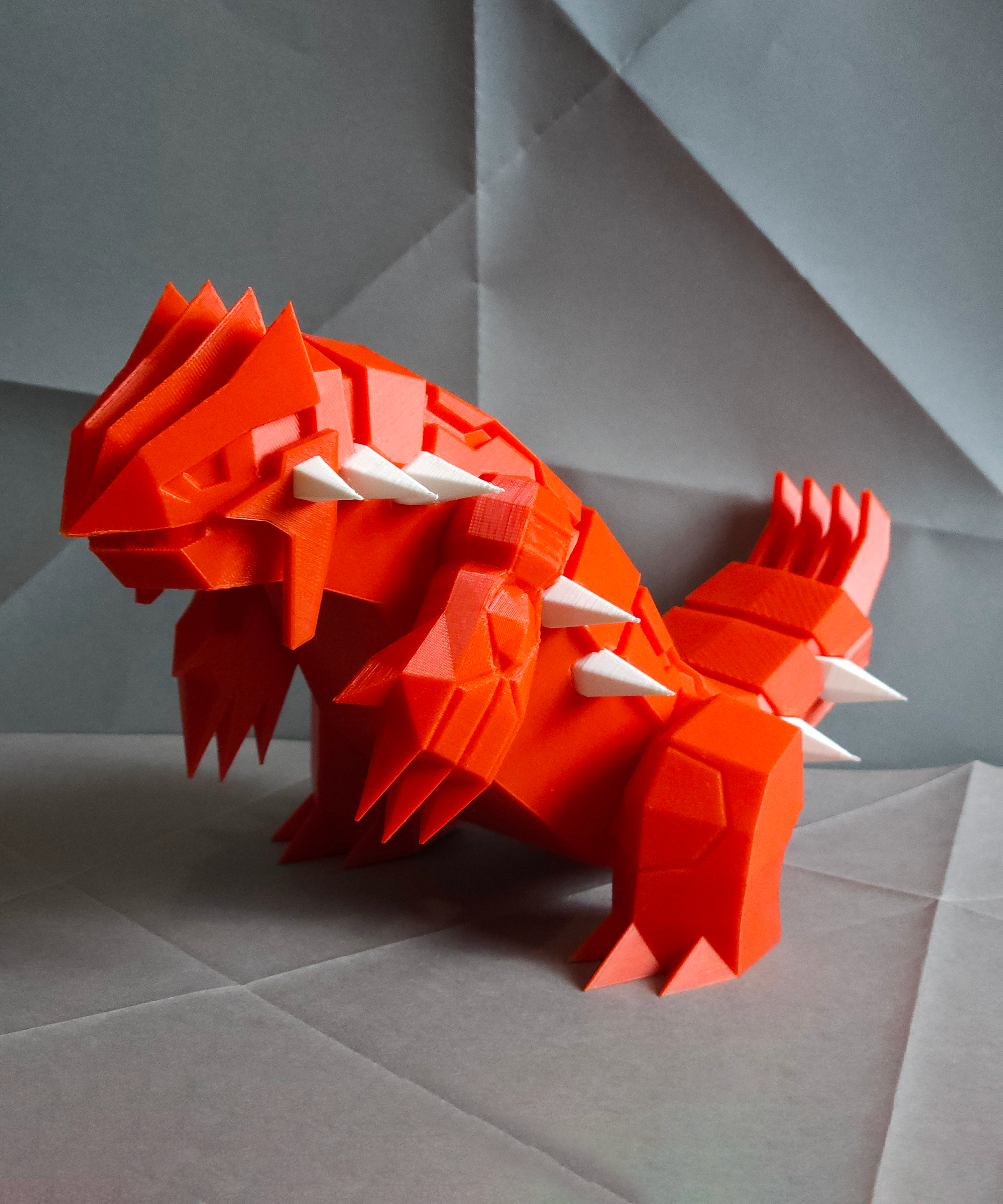 Groudon Low Poly Pokemon 3D STL Model — view 2