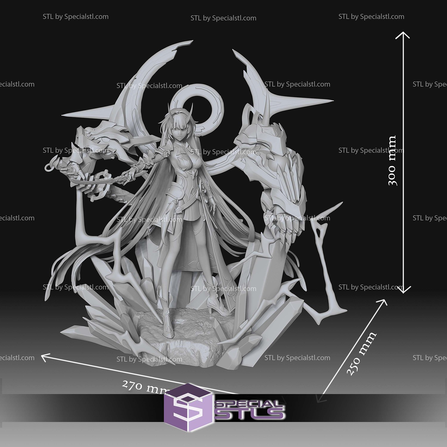 Herrscher of Thunder Raiden Mei STL Files 3D Model — view 3