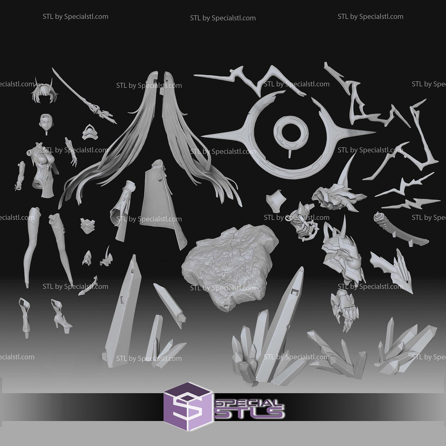 Herrscher of Thunder Raiden Mei STL Files 3D Model — view 4
