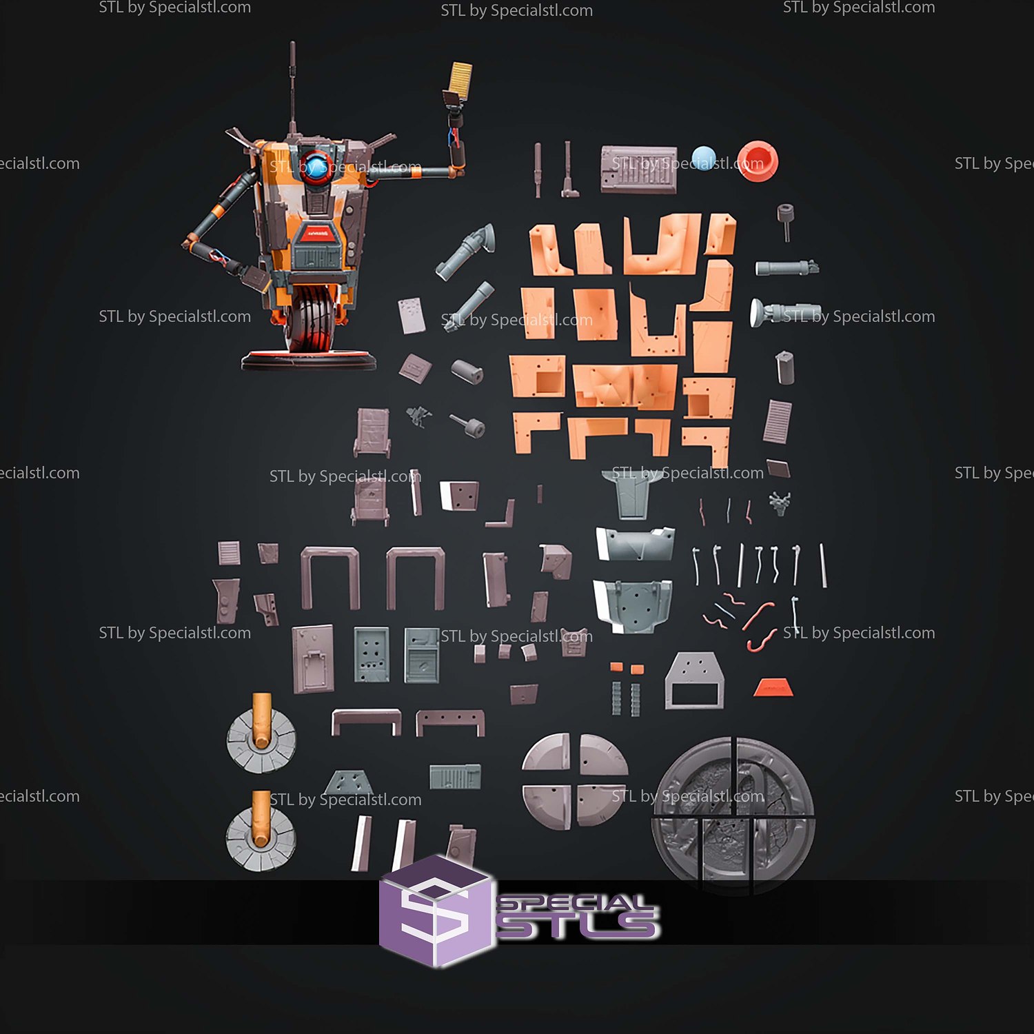 Life Size Claptrap STL Files 3D Model — view 3