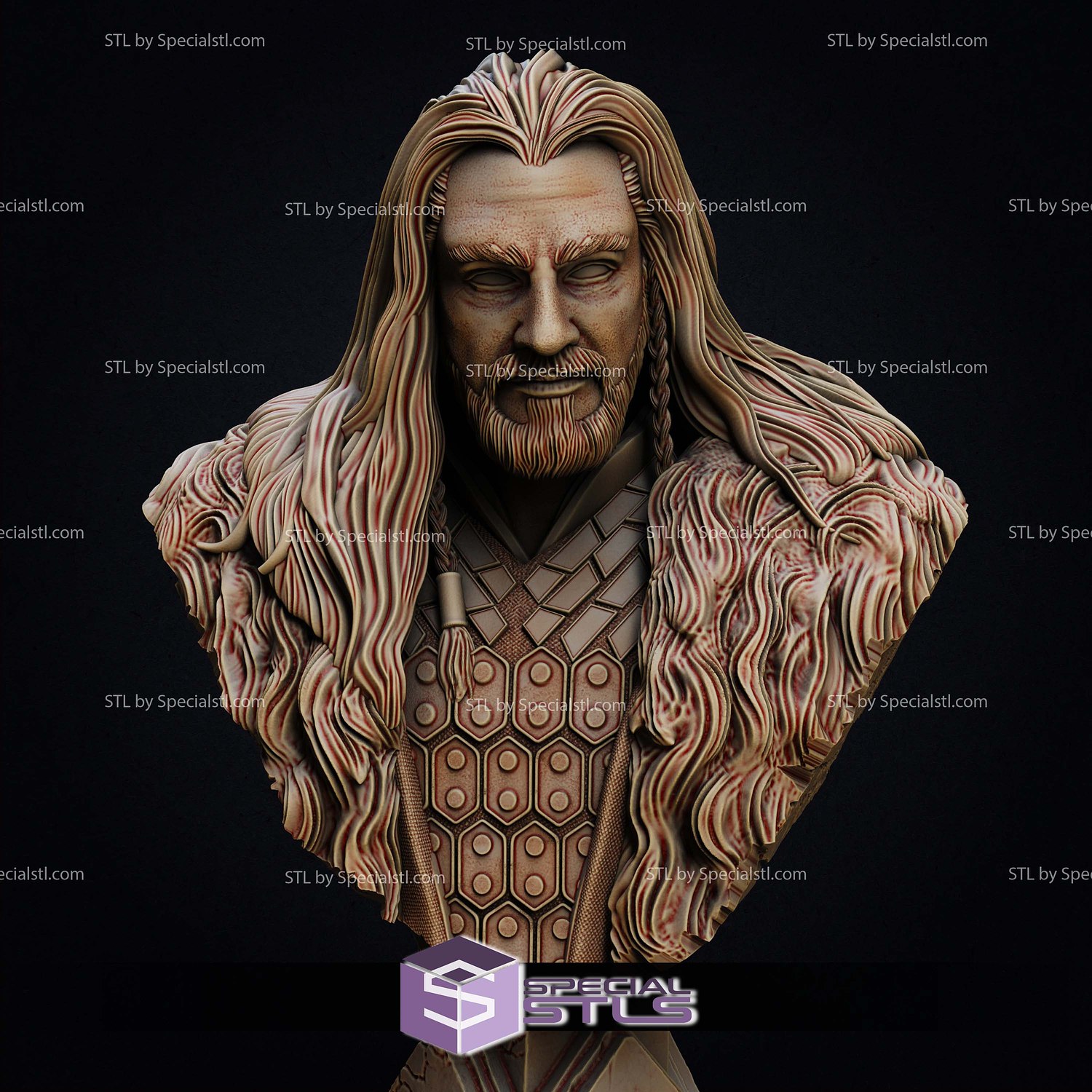 Simple STL Collection Thorin Oakenshield Bust 3D Model — view 2