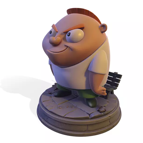 Mischievous Cartoon Boy Animated Series Neighbor Statue PBR 3D USDZ Model
