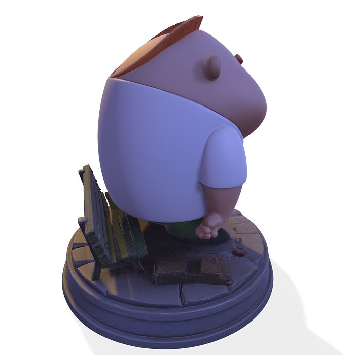 Mischievous Cartoon Boy Animated Series Neighbor Statue PBR 3D USDZ Model — view 6
