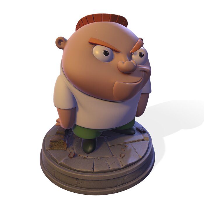 Mischievous Cartoon Boy Animated Series Neighbor Statue PBR 3D USDZ Model — view 8