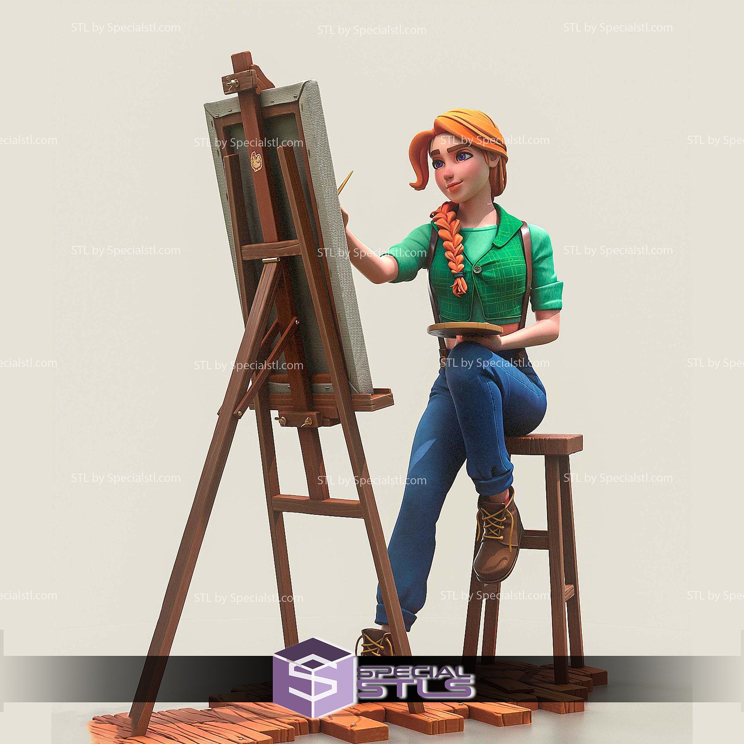 Leah from Stardew Valley 3D Printer Files STL Model — view 2