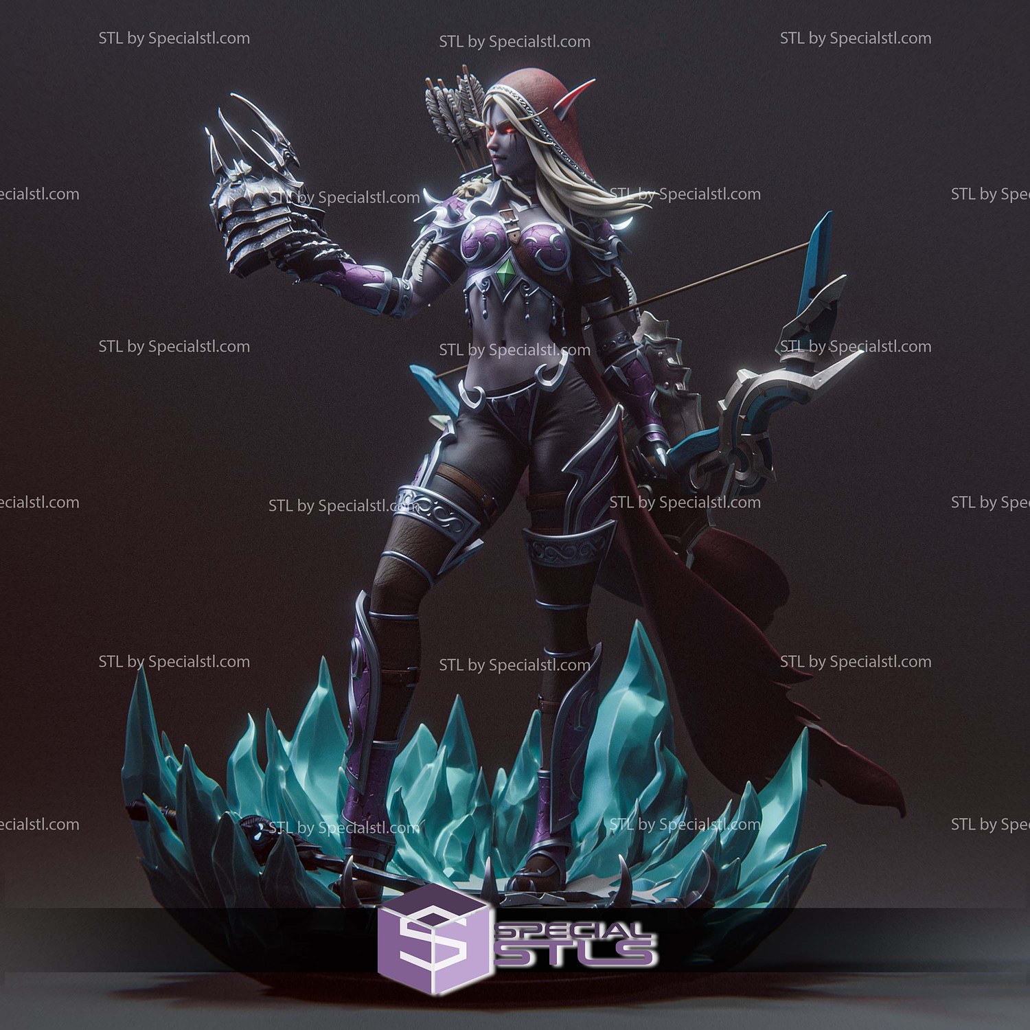 Sylvanas Windrunner Archer V2 3D Print Files STL Model — view 2