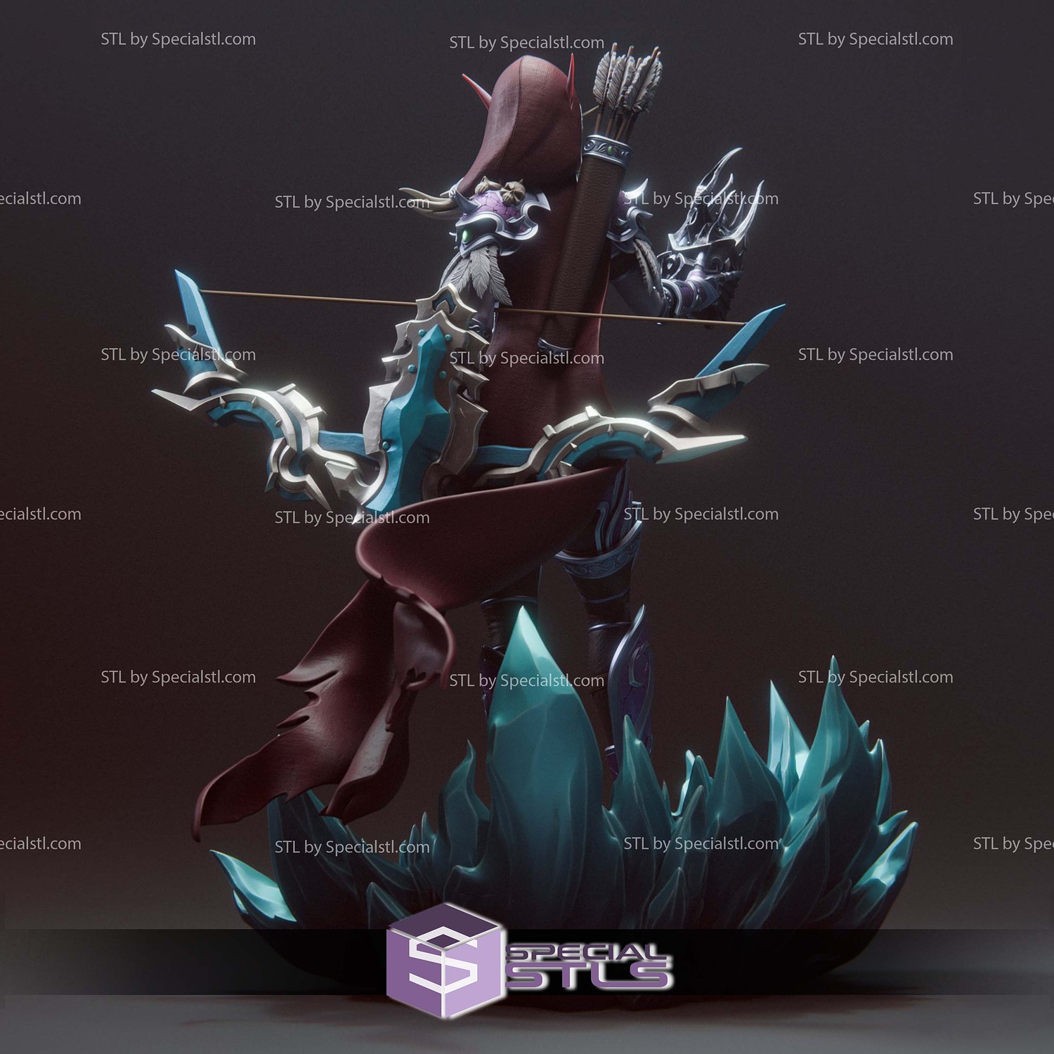 Sylvanas Windrunner Archer V2 3D Print Files STL Model — view 3