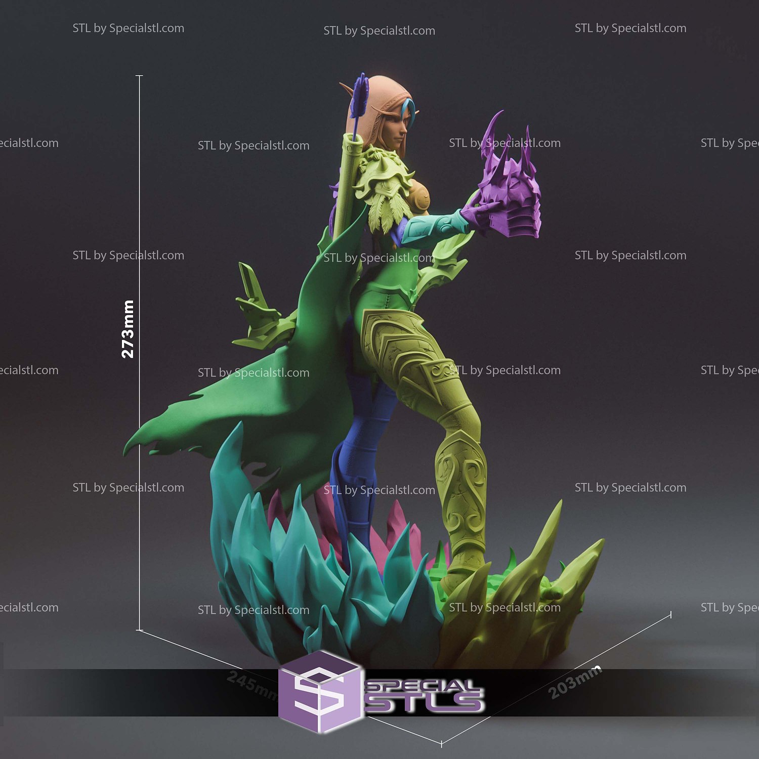 Sylvanas Windrunner Archer V2 3D Print Files STL Model — view 4